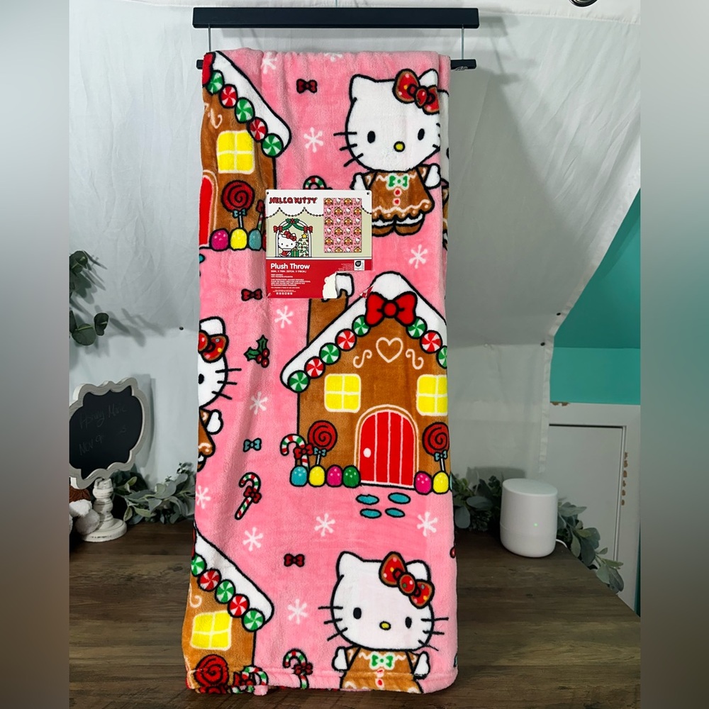 Hello Kitty Pink Gingerbread House Blanket